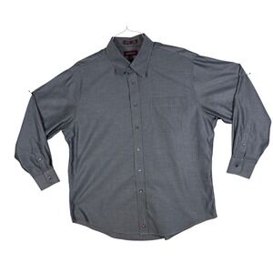 Nordstrom Smartcare Grey Herringbone Dress Shirt Tailored Fit 17-33 Cotton Blend